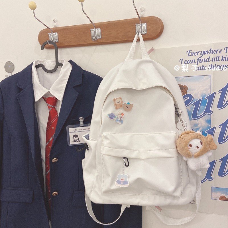 Large Capacity Women'S Backpacks Pure Color Backpack School Bags Nylon School Korean Women'S Bags Outdoor Sports Backpack