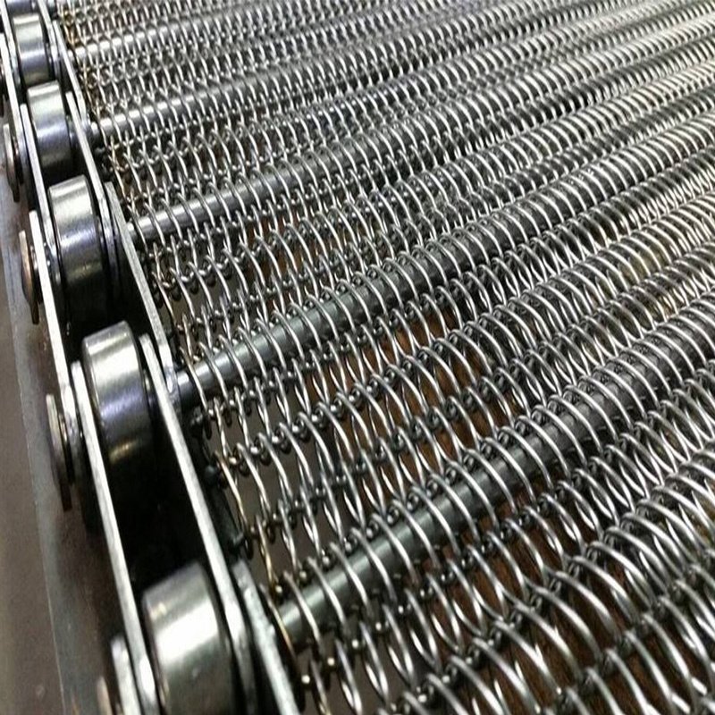 AISI 304 Croissant Cooling Chain Link Wire Mesh Belt