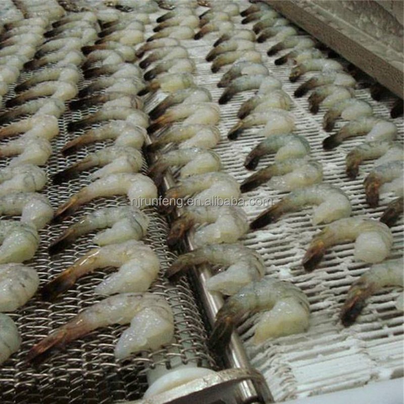 AISI 304 Croissant Cooling Chain Link Wire Mesh Belt
