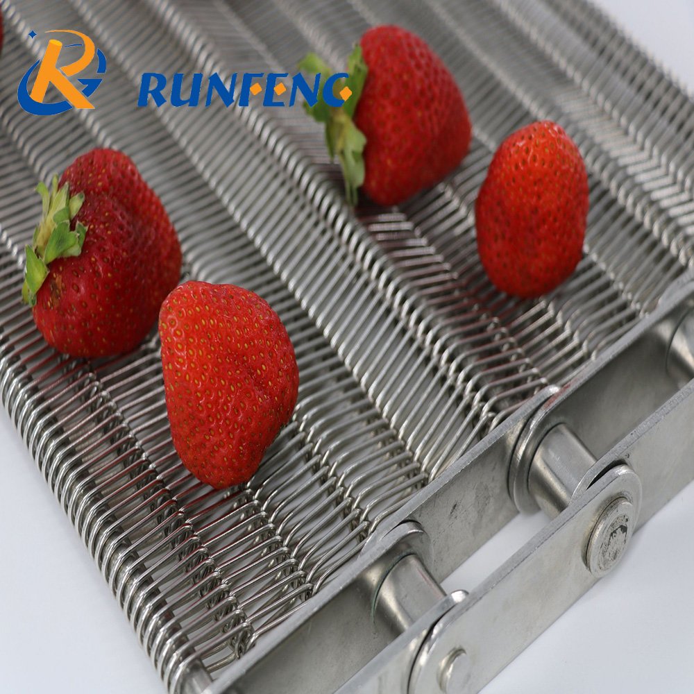AISI 304 Croissant Cooling Chain Link Wire Mesh Belt