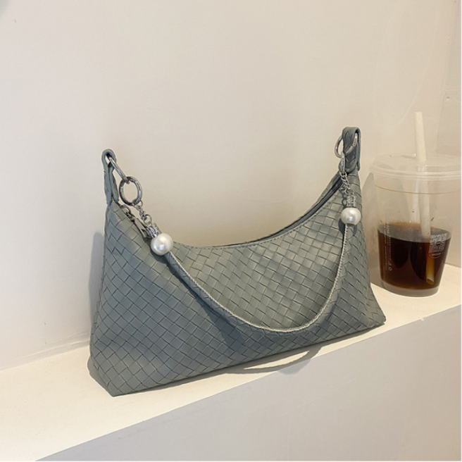 New Women's Shoulder Bag Woven Fabric Single Shoulder Bag Tote Bags Wide Shoulder Belt Messenger kid jelly small