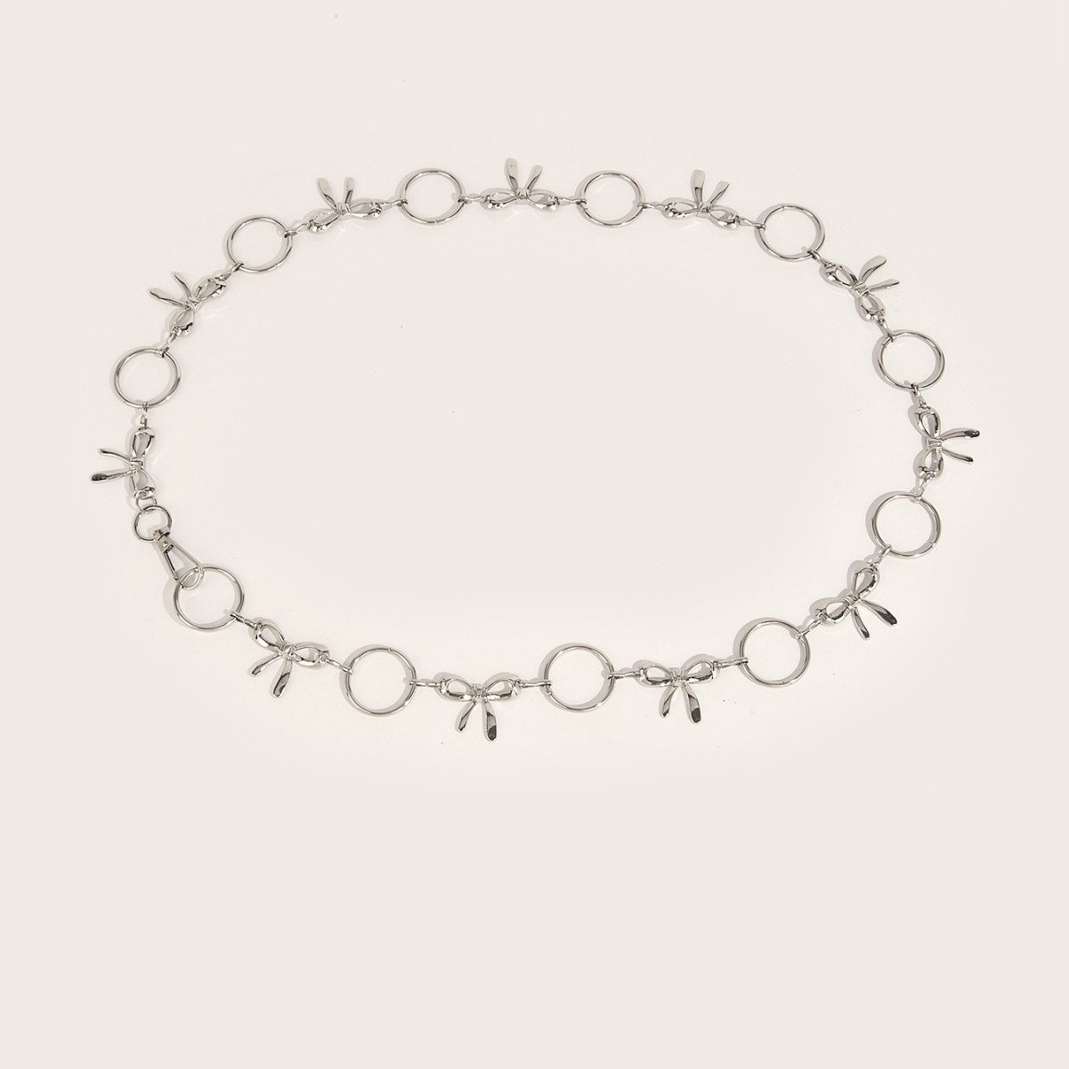 New Trend Gold Plated Stainless Steel O Ring Metal Link Chain Belt,Waterproof Minimalist Waist Chain Belt