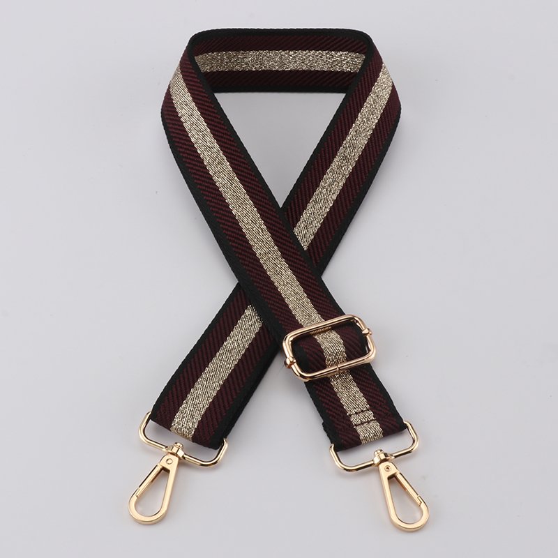 Gold silk Sandwich solid color bag Strap Replaceable wide handbag strap Crossbody bag accessories Adjustable bag strap