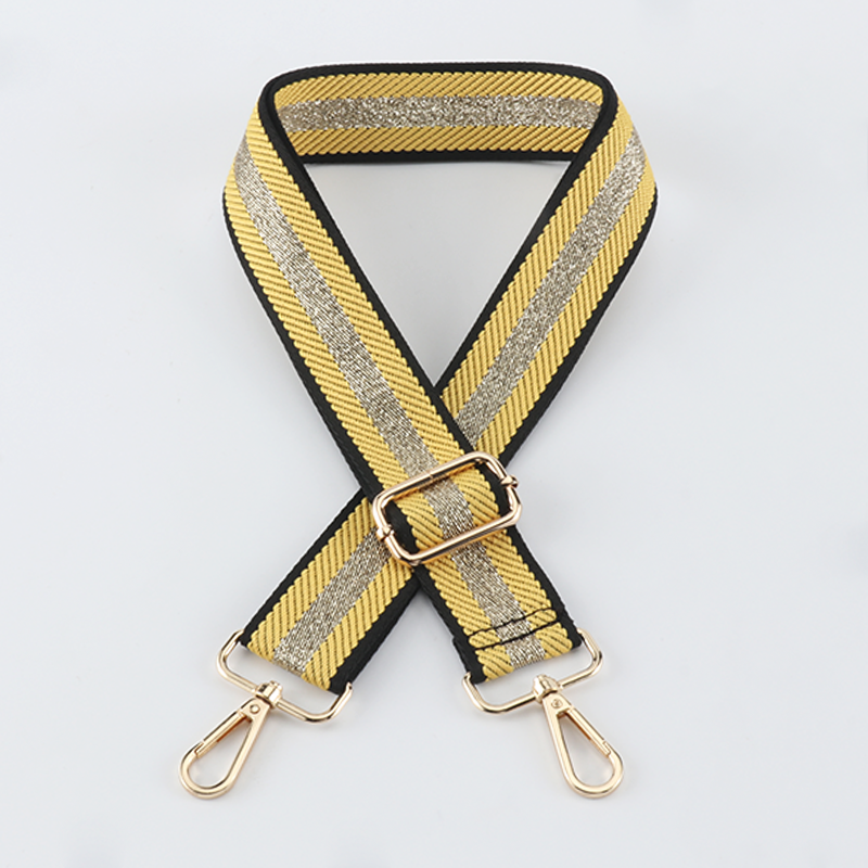 Gold silk Sandwich solid color bag Strap Replaceable wide handbag strap Crossbody bag accessories Adjustable bag strap