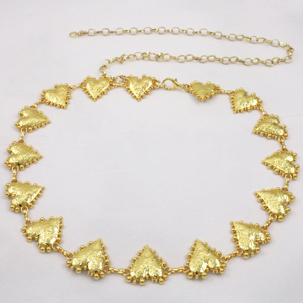 Wholesale Metal Light Gold Heart Fancy Adjustable Ladies Dress Lady Women Men Waist Chain Belt Cadena De Cintura