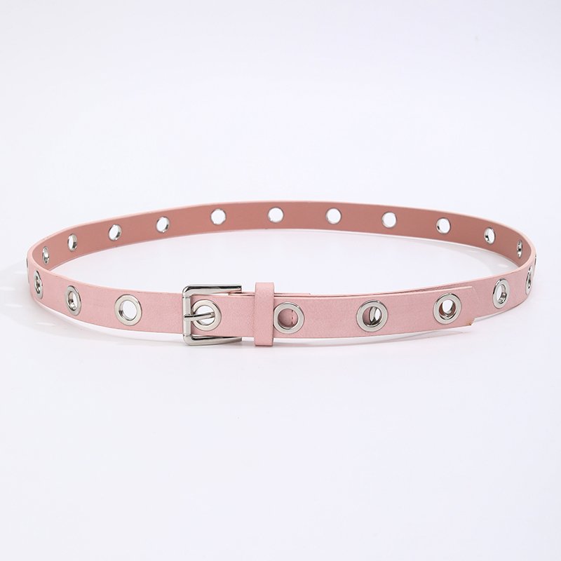 Wholesale Women Fashion magnetic buckle Stylish Des Hip-hop Eyelets Rivets Studded Western Belt Chain Punk Chic men Leather Belt