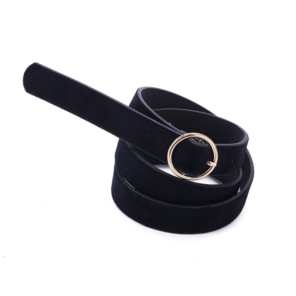 All Fashion Simple Belt New Style Korean Version with Alloy Automatic Buckle Thin Waistband PU Belt for Students and Dress
