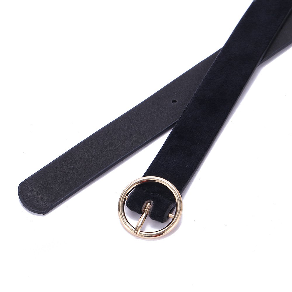 All Fashion Simple Belt New Style Korean Version with Alloy Automatic Buckle Thin Waistband PU Belt for Students and Dress