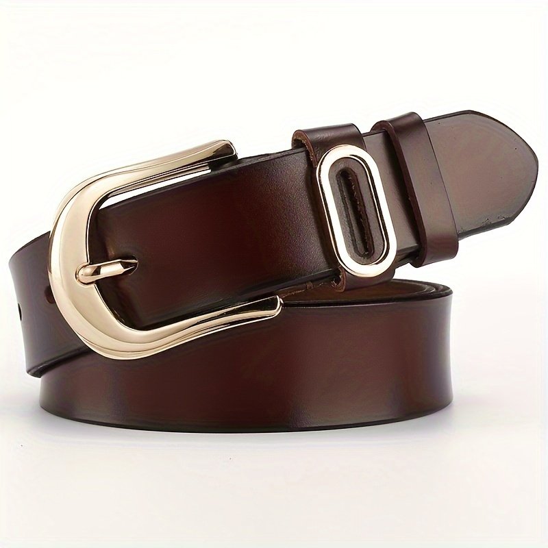 Wholesale New Korean Casual Ladies Belt Genuine Leather Luxury Gold Needle Buckle Custom Length Alloy Material European American