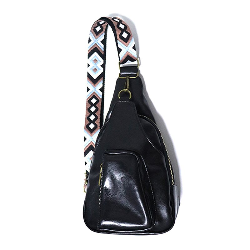 Wholesale 2024 Summer Fashion PU Leather Waist Belt Bag Guitar Strap Sling Crossbody Fanny Pack with Polyester Lining