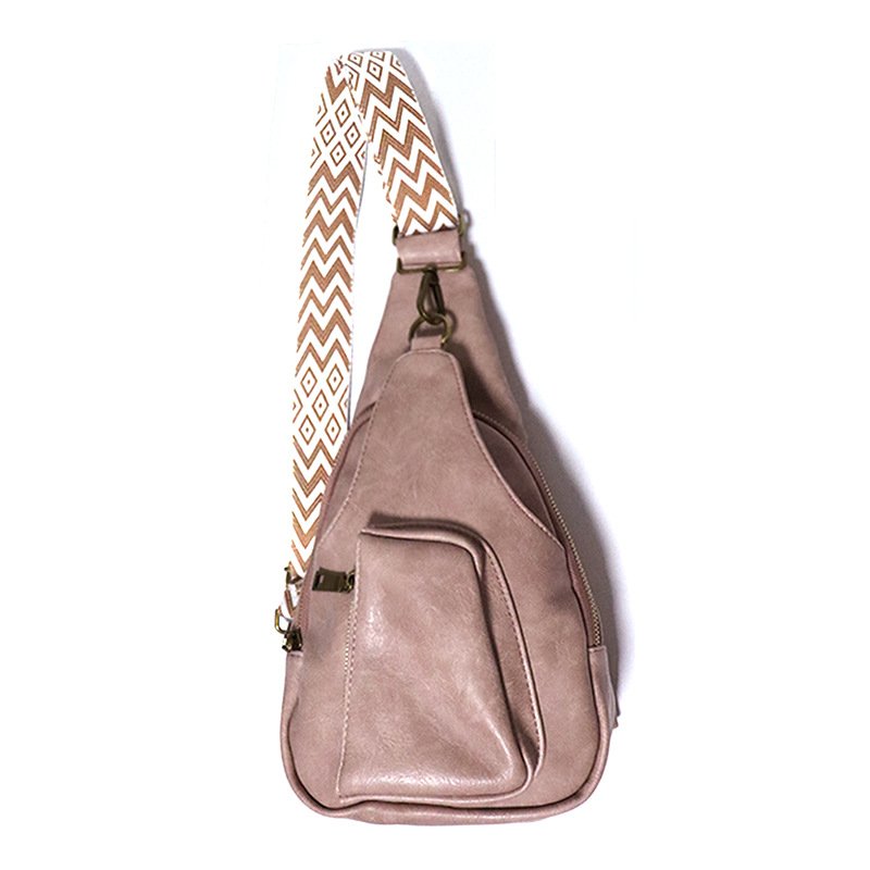 Wholesale 2024 Summer Fashion PU Leather Waist Belt Bag Guitar Strap Sling Crossbody Fanny Pack with Polyester Lining