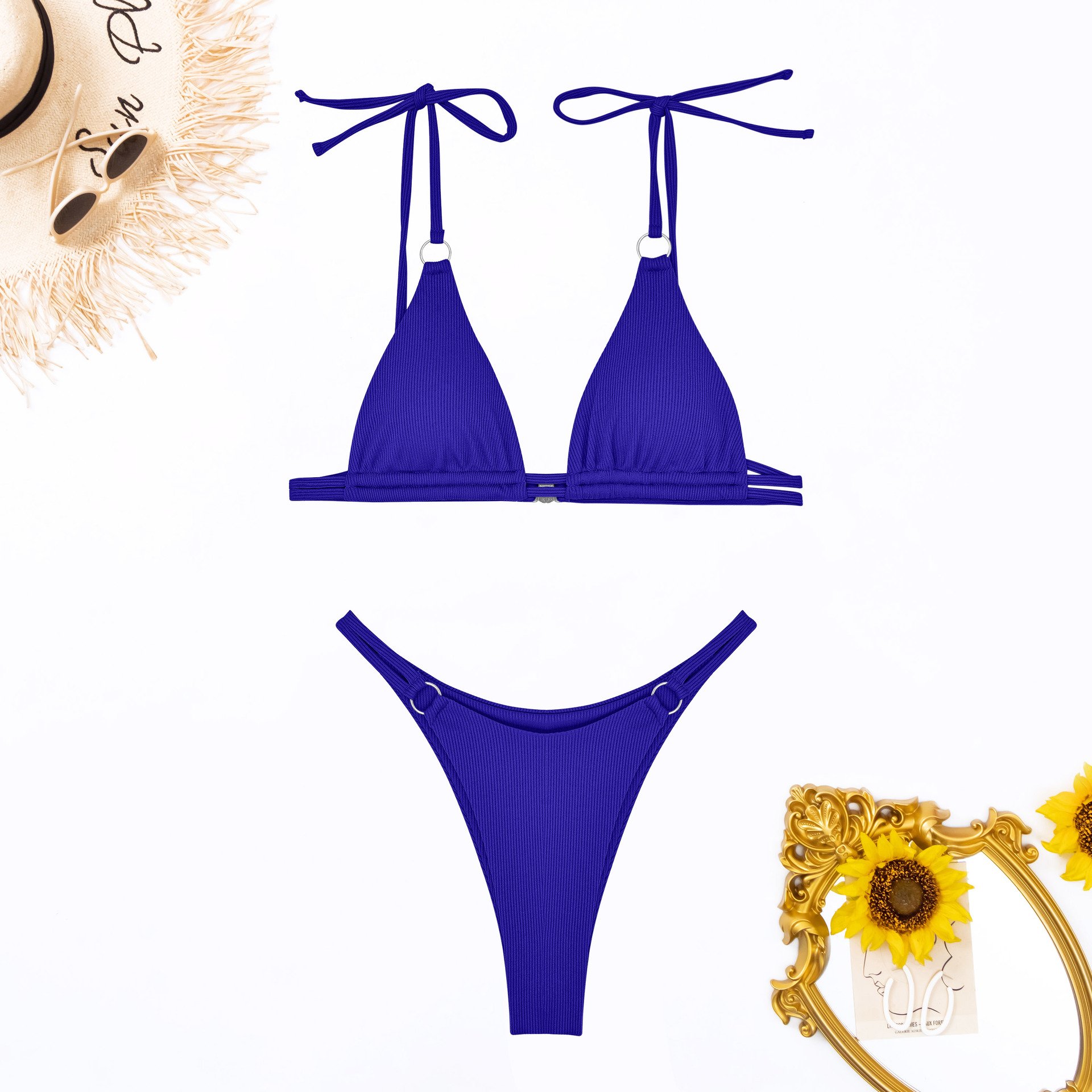 Sexy Bikini 2024 Solid Swimsuit Women Swimwear Push Up Bikini Set Brazilian Bathing Suit Summer Beachwear with steel brackets