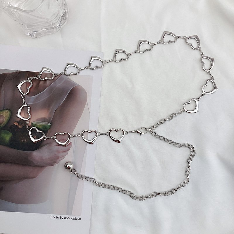 Fashion love metal waist chain Retro Spice sexy fashion metal chain ladies fashion sexy belt