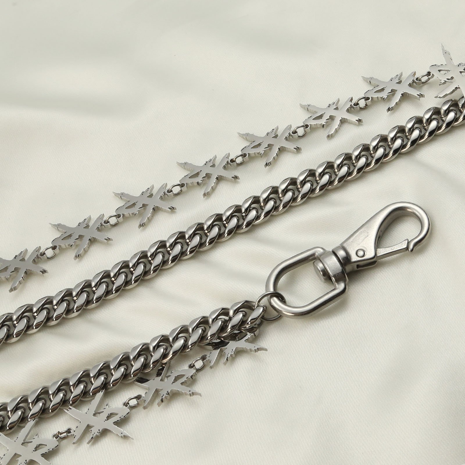 Double Stainless Steel Jeans Chain Hip Hop Punk Style Wallet Chain Fashion Keychain Chain