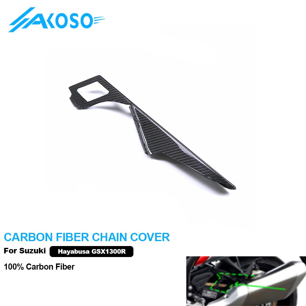 AKOSO 3K Dry Carbon Fiber Motorcycle Accessories Rear Chain Fairing For Suzuki hayabusa GSX1300R 2021- 2023