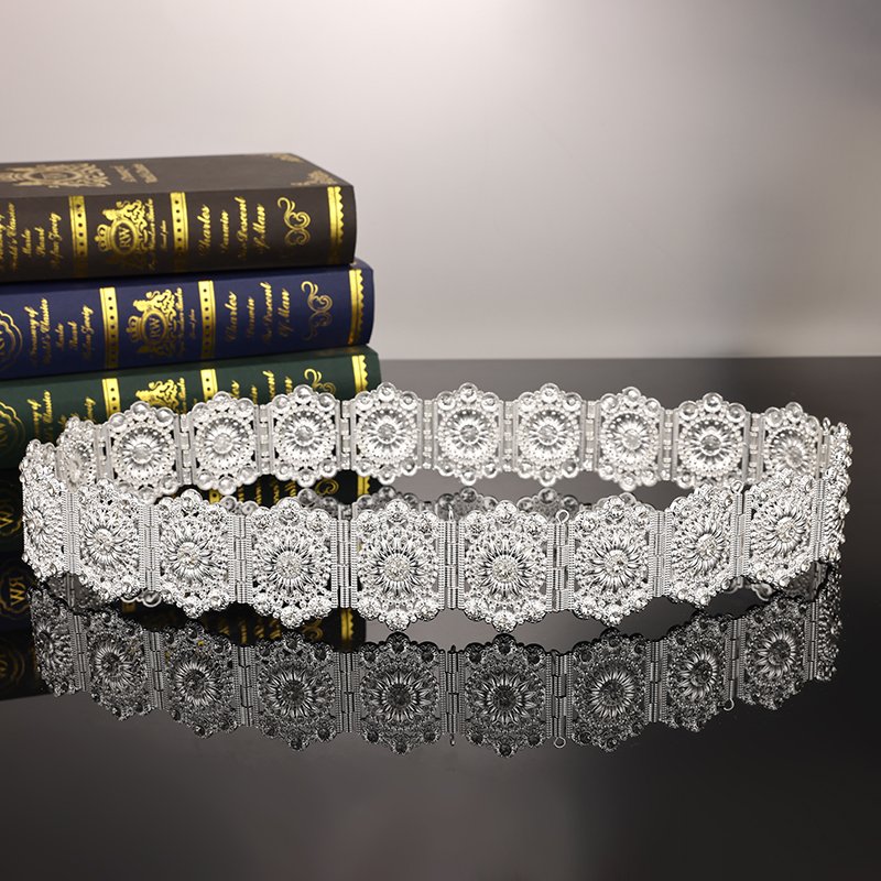 Classic Full of Crystal Rhinestone Metal Belt For Women's Wedding Dress Embellished With Jewelry Belly Chain