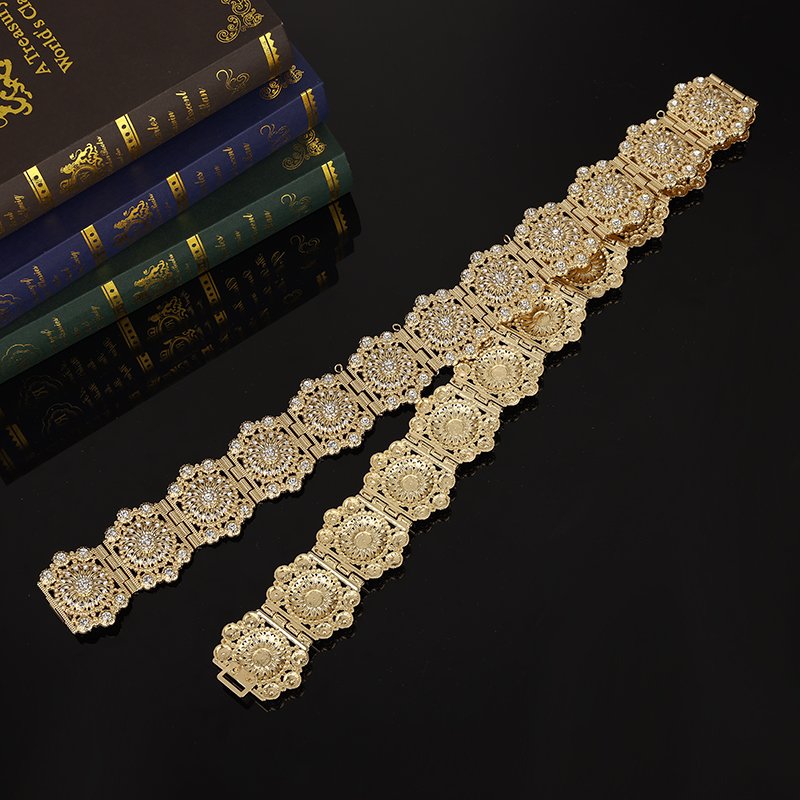 Classic Full of Crystal Rhinestone Metal Belt For Women's Wedding Dress Embellished With Jewelry Belly Chain