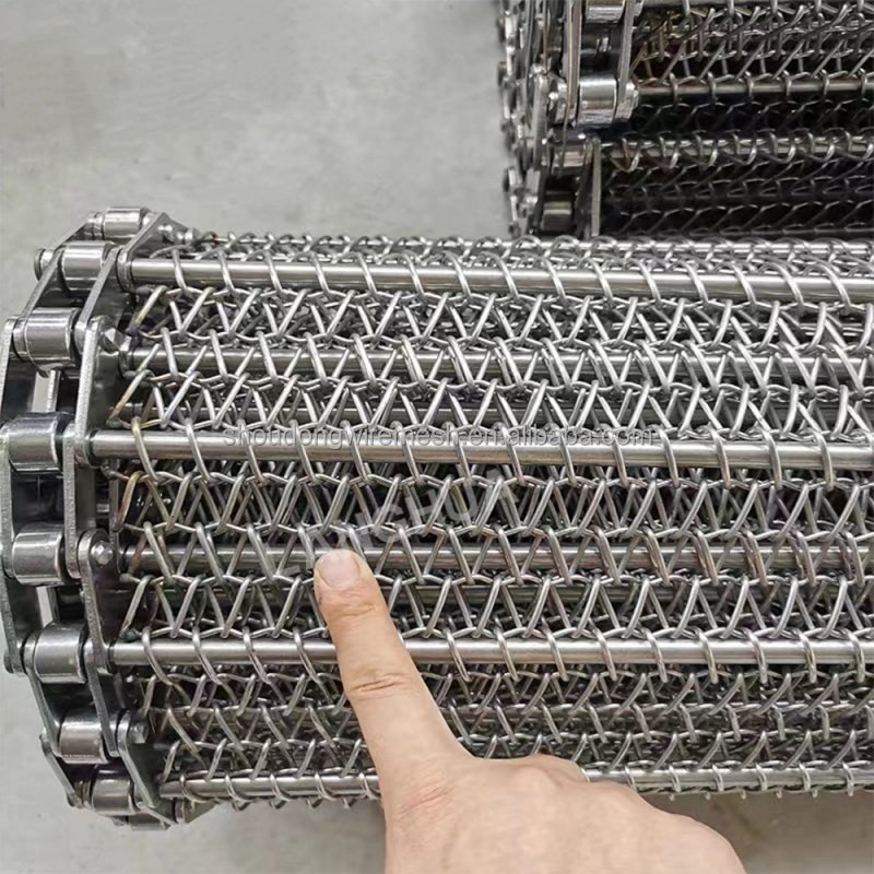 Customized ventilation network chain conveyor belt, food drying and cleaning net