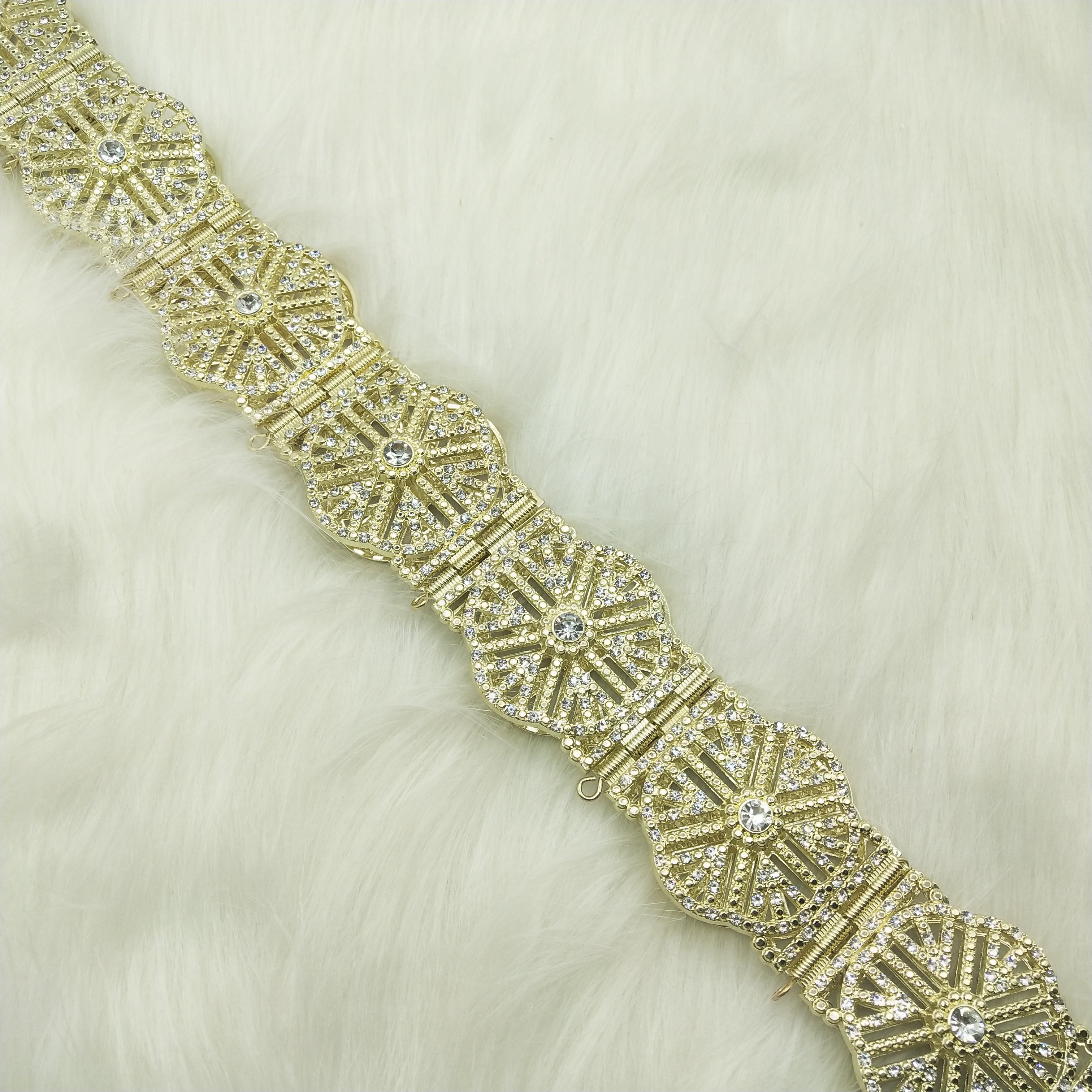 C Exclusive customized wholesale traditional Moroccan belt for the ladies long gown chain luxury wedding gold belt