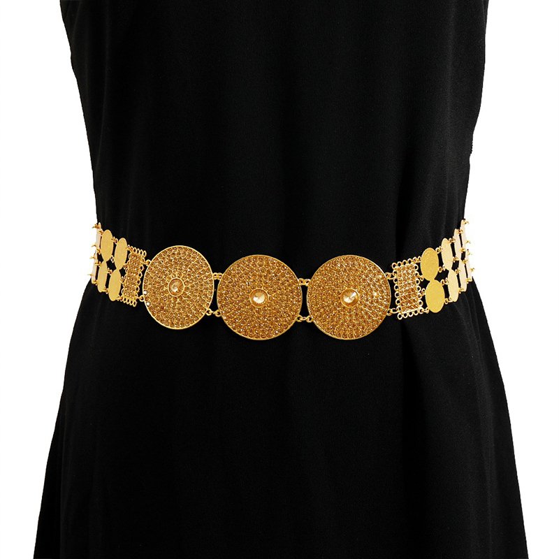 European American style waist chain fashion geometric metal gold light luxury women waist chain clothing skirt decoration