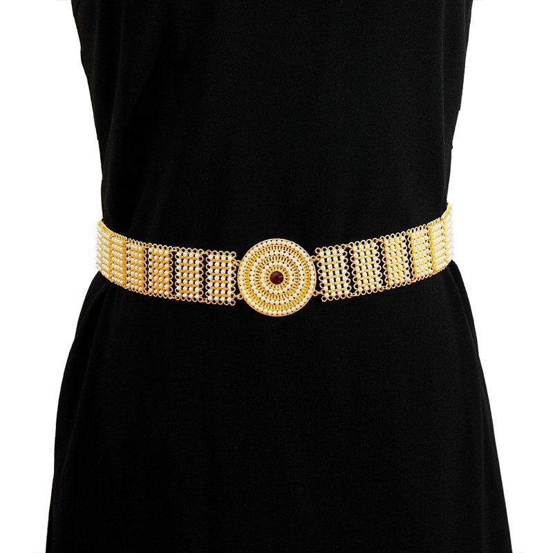 European American style waist chain fashion geometric metal gold light luxury women waist chain clothing skirt decoration