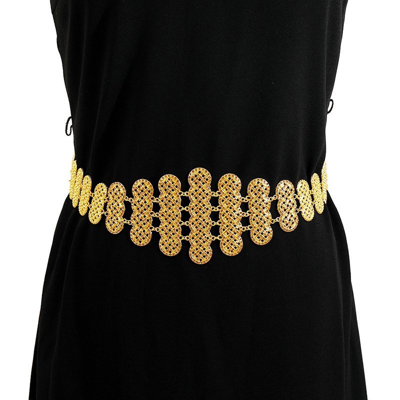 European American style waist chain fashion geometric metal gold light luxury women waist chain clothing skirt decoration