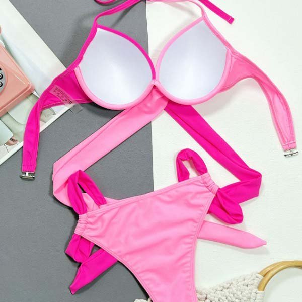 YY6137 Wholesale Adults Bikinis Sets Polyester Fabric Beach Swimming Wear Sports Two Piece sets For Adults