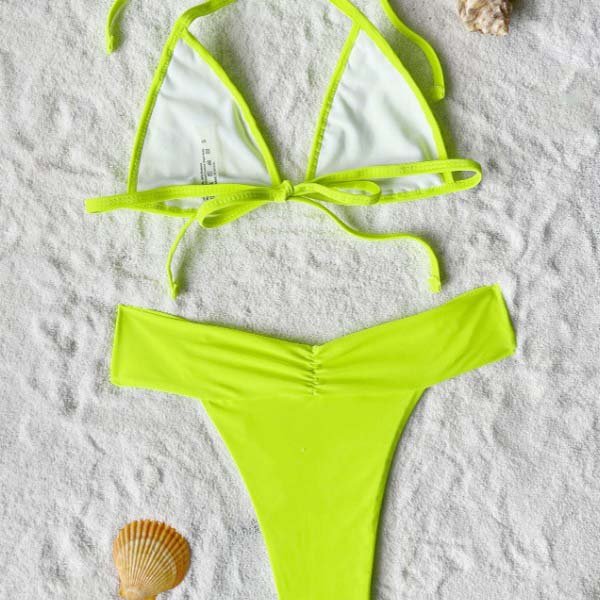 YY6152 New Bikini weekly Set 2024 Custom Logo High Waist Sunscreen Quick Dry braid Women Swimsuit Set