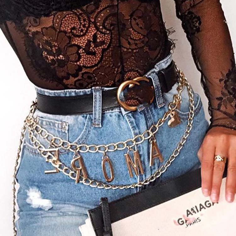 Fashion Trendy Statement Sexy Gold Belly Waist Chain Body Jewelry for Women