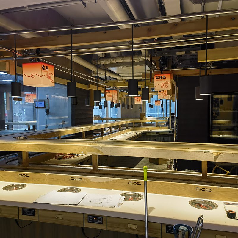 Factory Directly Sushi Conveyor System/ sushi belt conveyor/classic kaiten sushi conveyor 360 Degree Conveyor With High Quality