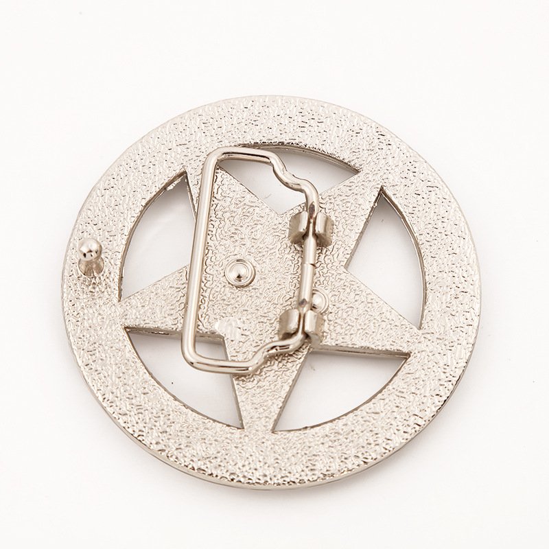 Hot Selling Western Cowboy Round Decoration Stars Men's Fashion High-Grade Custom Metal Belt Buckles
