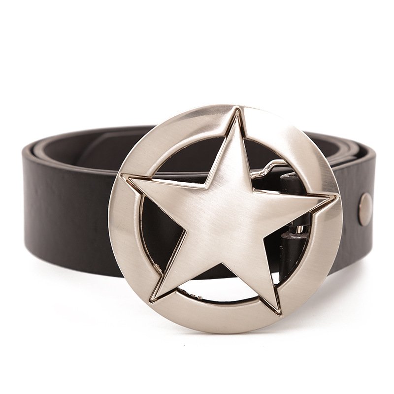 Hot Selling Western Cowboy Round Decoration Stars Men's Fashion High-Grade Custom Metal Belt Buckles