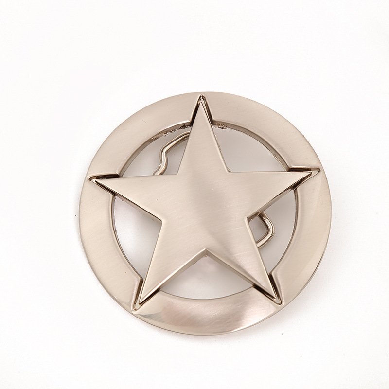 Hot Selling Western Cowboy Round Decoration Stars Men's Fashion High-Grade Custom Metal Belt Buckles
