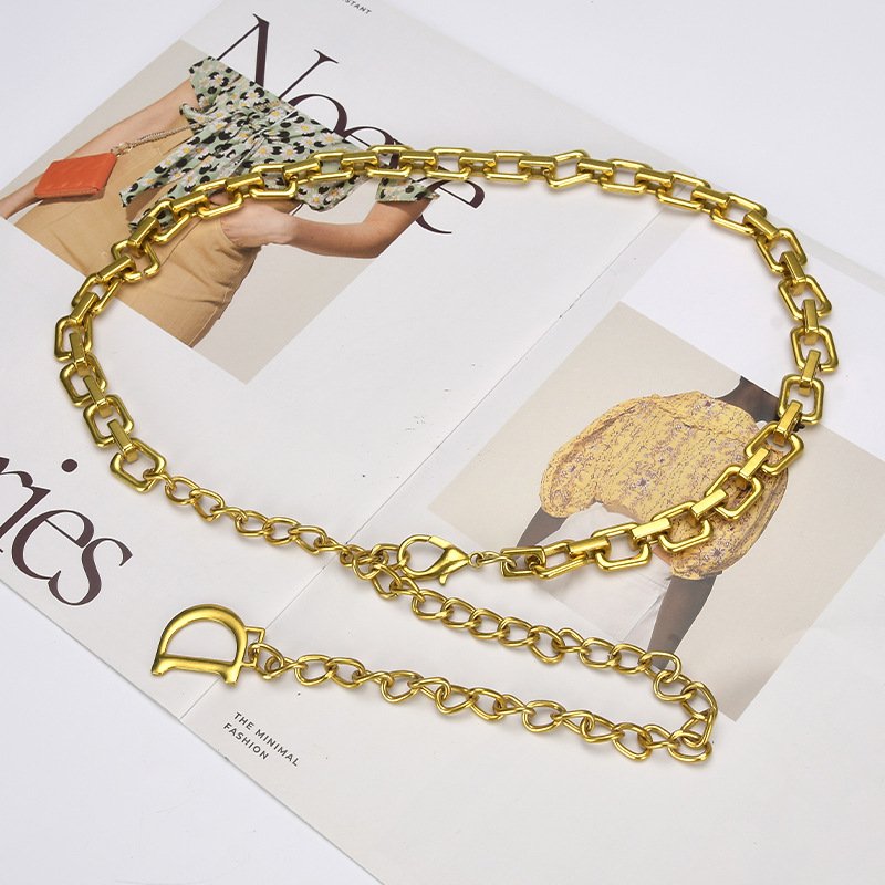 Style High-grade Dress Belt Female Ornament 2022 New Fashion Metal Waist Chain Accessories Design Sense