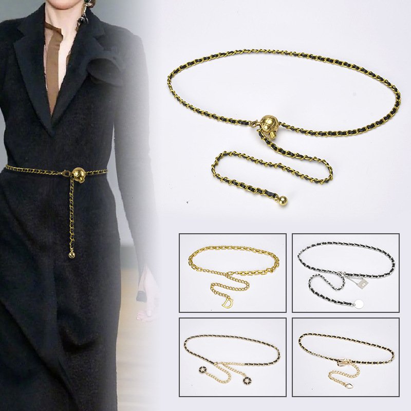 Style High-grade Dress Belt Female Ornament 2022 New Fashion Metal Waist Chain Accessories Design Sense