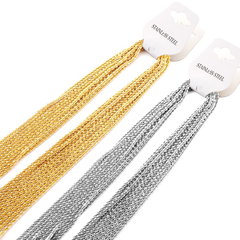 length 45cm-60cm Width 2.2mm Chain Saws Stainless Steel Gold Plated Fashion Jewelry Body Chain