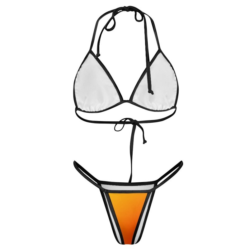 China Manufacturer Custom Bathing Suit Sexy Unique Two Piece Bikini With Thong Full Print Best Swimwear Swimsuit Dropshipping