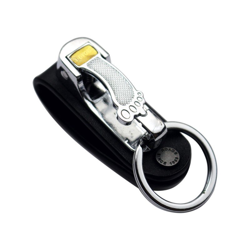 Leather Stainless Steel Keychain Detachable Key Ring Holder Clip Keychain Business Belt Accessories Car Key Ring