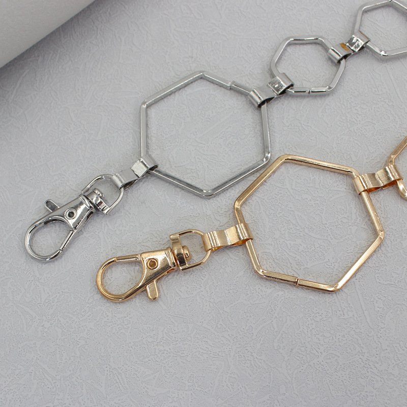 Metallic Hexagonal Belt Ladies Shirt Dress Decorative Waist Chain Fashion Go Go Suit Jacket Sweater Belt