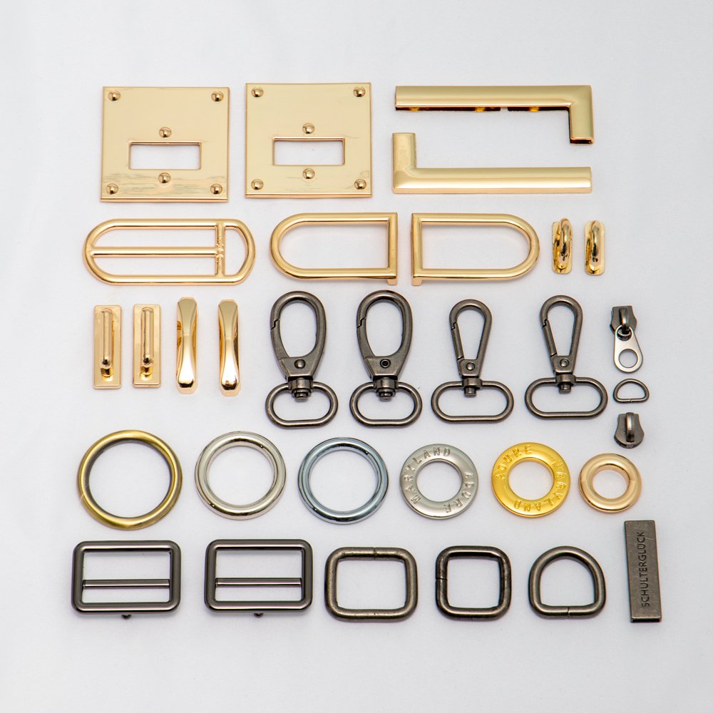 handbag hardware Letter LOGO BRAND Metal logo snap hook bag chain button Zinc ALLOY bag accessories for bag