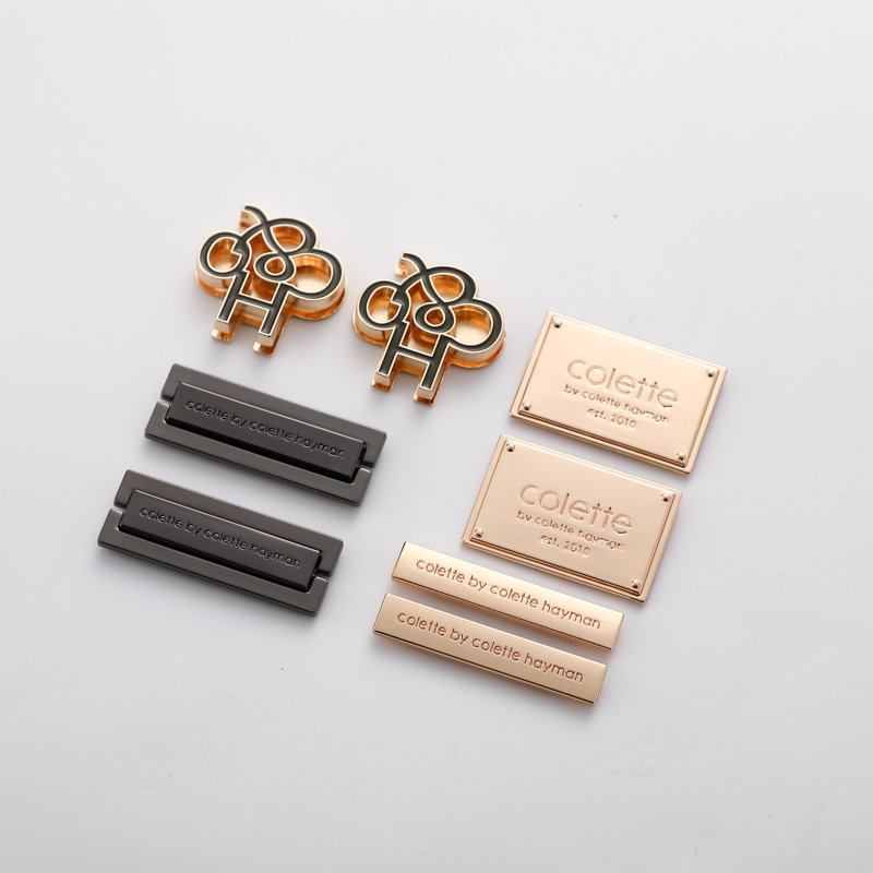 handbag hardware Letter LOGO BRAND Metal logo snap hook bag chain button Zinc ALLOY bag accessories for bag