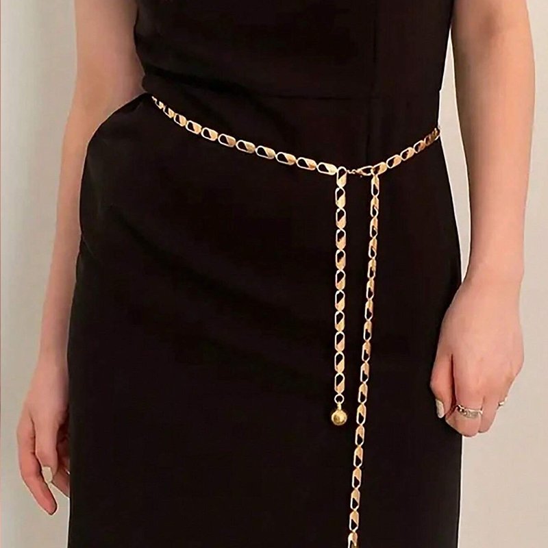 Geometric Hollow Out Waist Chain Stylish Metal Belly Chain Elegant Decorative Chain Belt Dress Girdle
