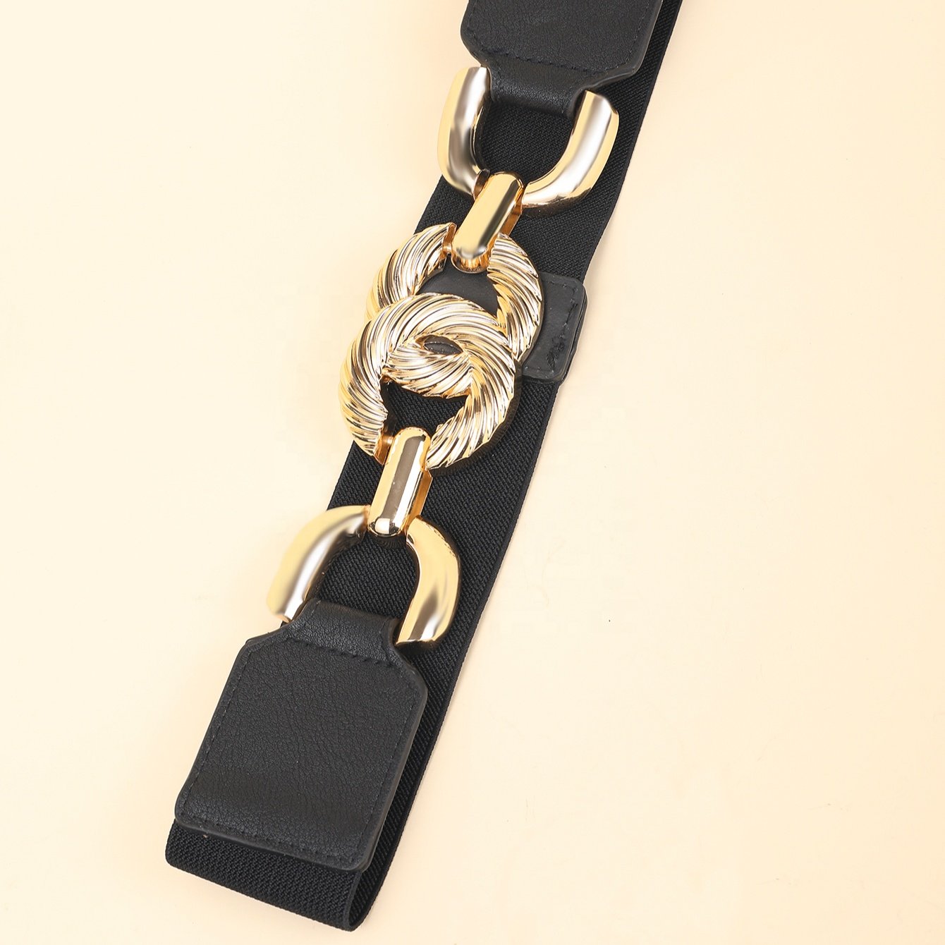 wholesale new Stock Women gold Chain double C Buckle Belt Coat Dresses Decorative Elastic Waistband Elastic Waist Belt