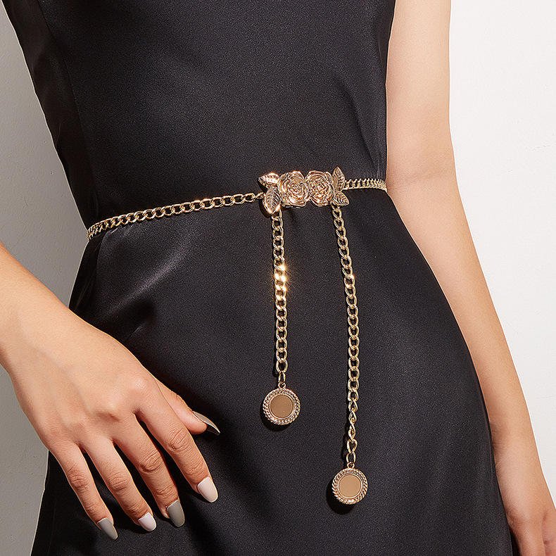 Popular Bow Waist Chain Nightclub Jewelry Fashion Sexy Coin Pendant Belly Waist Chain Women