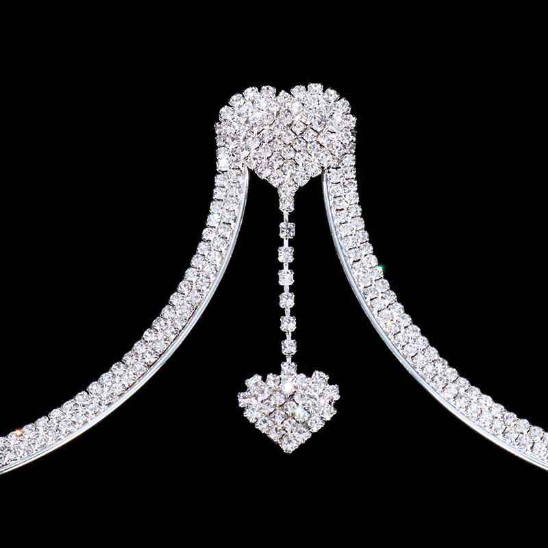 New Sexy Chest Support Bracket Accessories Body Jewelry Luxury Tassel Flashing Rhinestone Heart Waist Chain