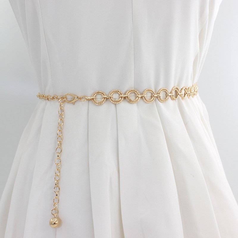 Women Fashion Waistbands Party Jewelry Dress High Waist Metal Chain Belt