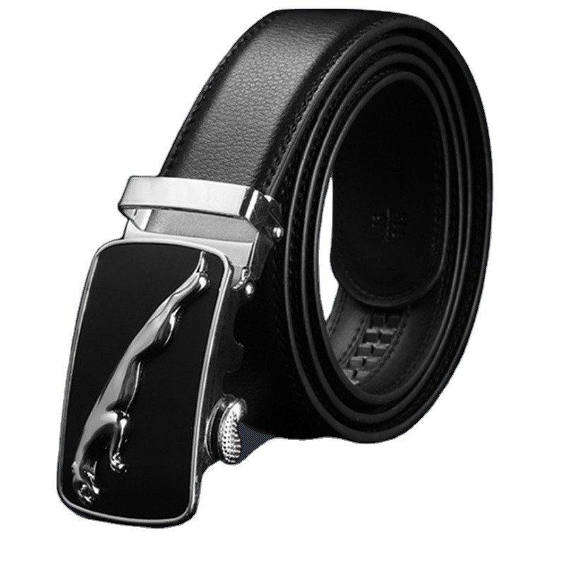 Automatic Buckle Two-Layer Men's Casual Fashion Belt Cowhide Genuine Leather Wholesale for Business Use