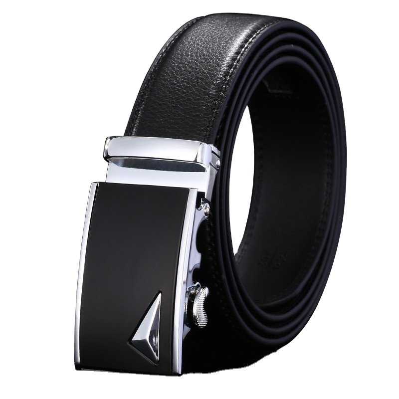 Automatic Buckle Two-Layer Men's Casual Fashion Belt Cowhide Genuine Leather Wholesale for Business Use