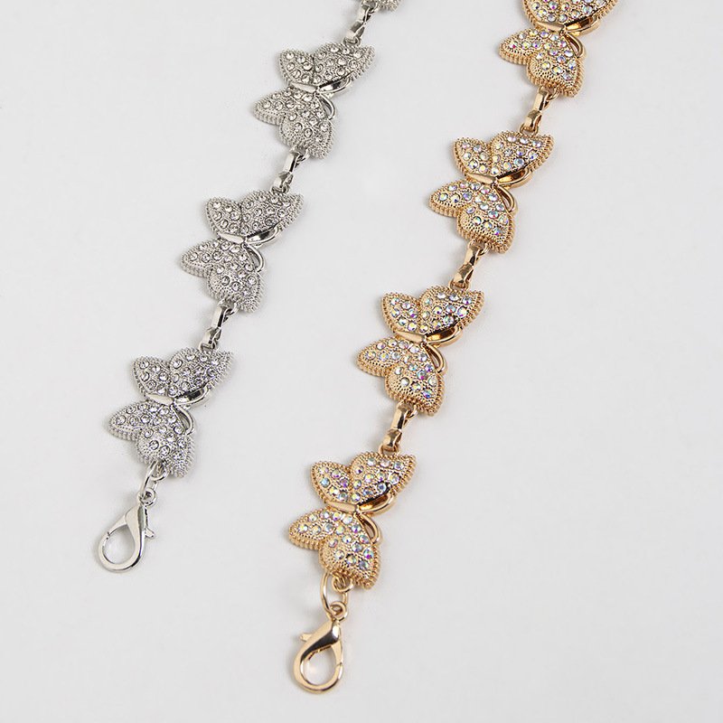 New design Elegant Metal Gold Adornment Waist Chain Belt Dress Jewelry Diamond Butterfly Women Waist Chain belt