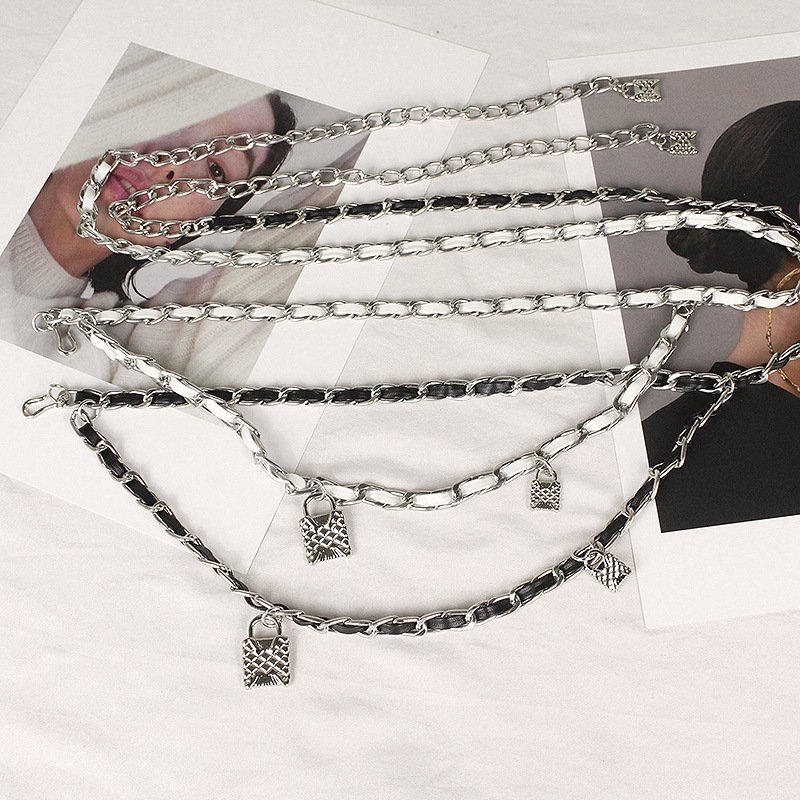 New Arriving Designer Leather Belts Classic Black Chain Belts Multi layer Adjustable Waist Chain Women Dress Decoration
